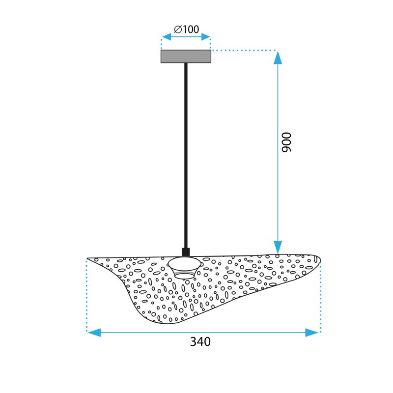 Pendant Lamp TOOLIGHT APP1467-1CP Black/OR E27