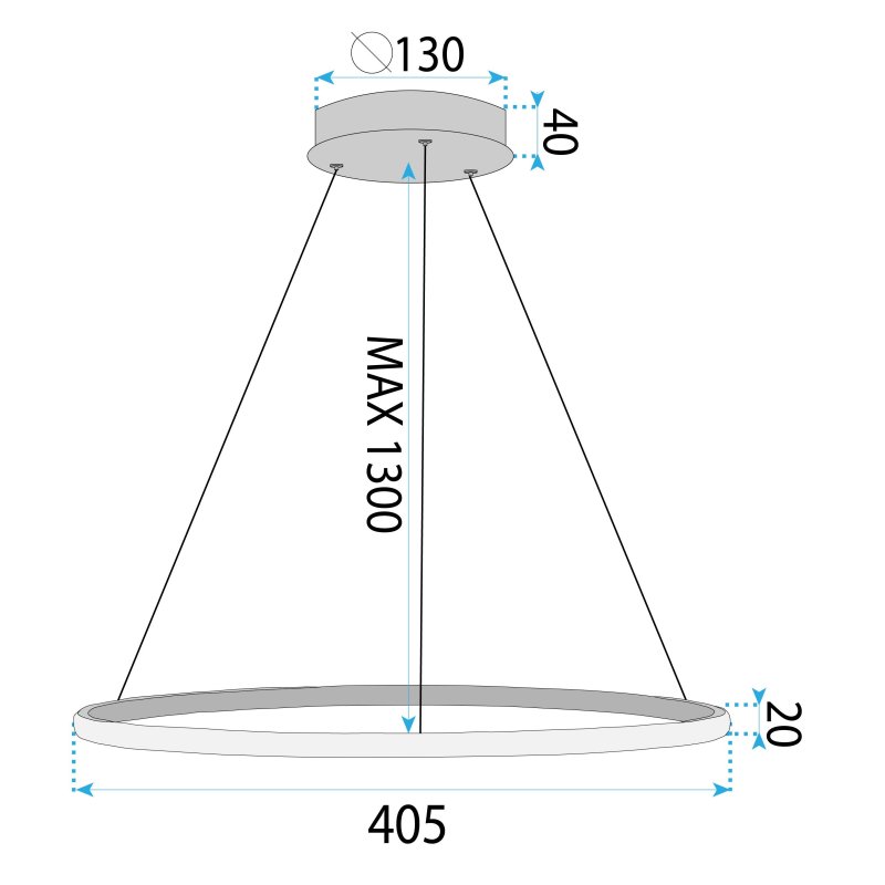PENDANT LAMP TOOLIGHT LHJ001-CP 40 CM GOLD 30 GOLD