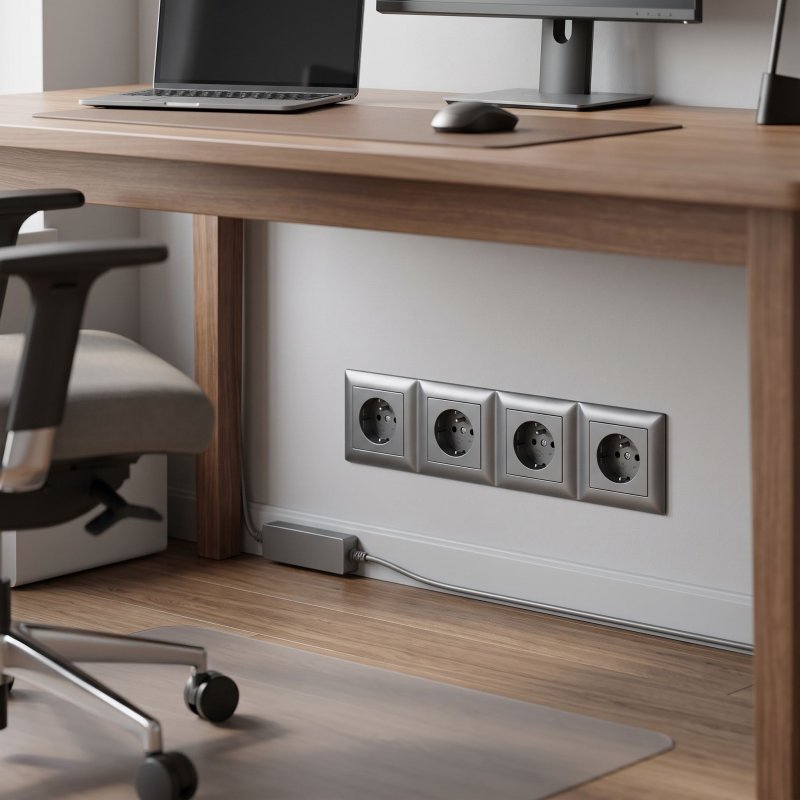 Toolight Quadruple Socket Frame Oste Jnh016-4f Grey