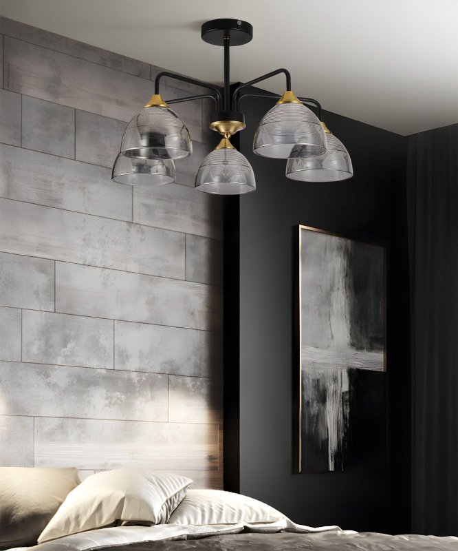 CEILING LAMP CHANDELIER TOOLIGHT G085-5C BLACK GREY