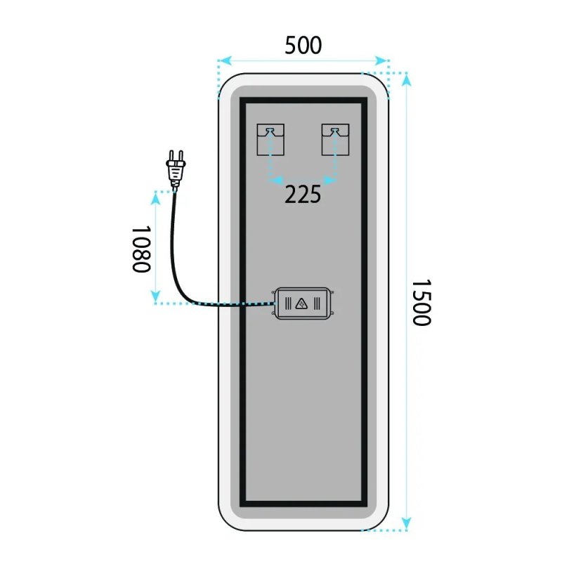 Mirror Rea Mol-Sq 150X50 Led Transparent