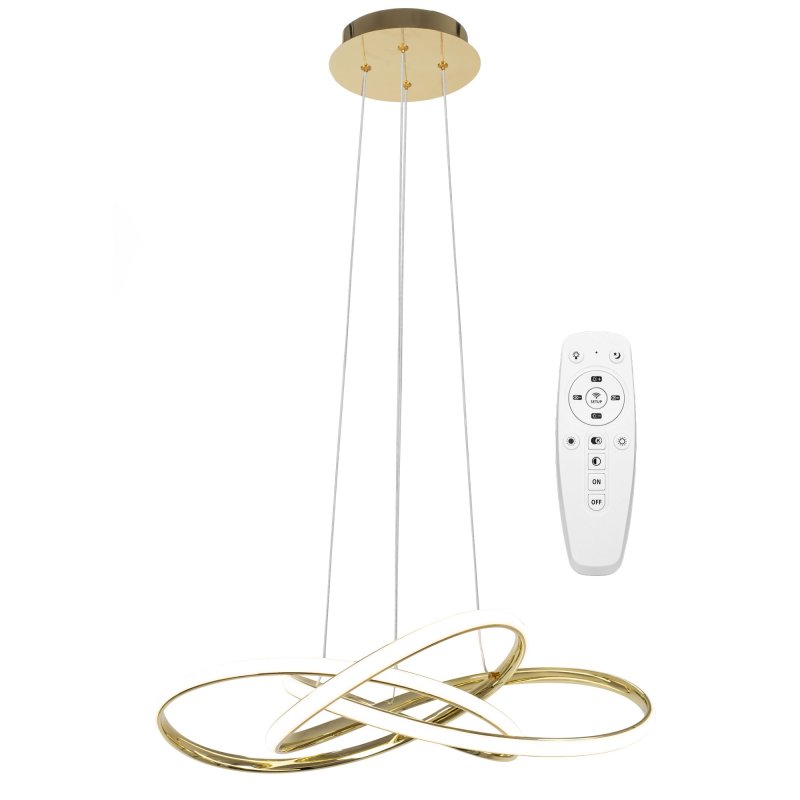 Pendant LED Lamp TOOLIGHT APP815-CP Modern NODE Gold + remote control 1-light point 70 W 60x60x13cm