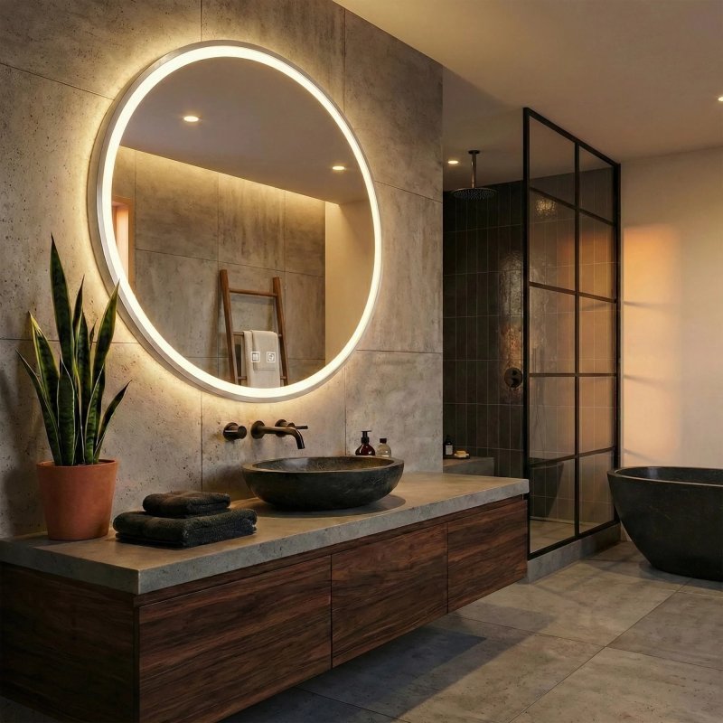 Mirror LED 80cm MMJ BRUSH SILVER