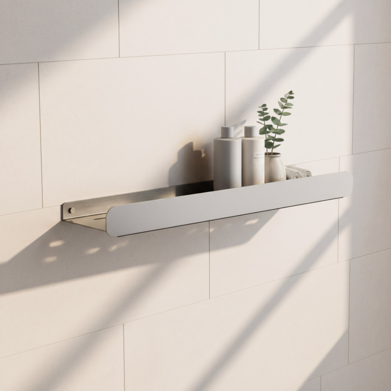 BATHROOM SHELF REA SF03-450 45CM BRUSH STEEL