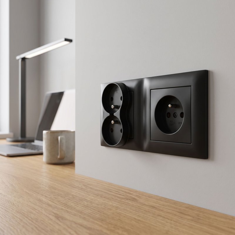 Toolight Double Socket Frame Oste Jnh014-2f Black