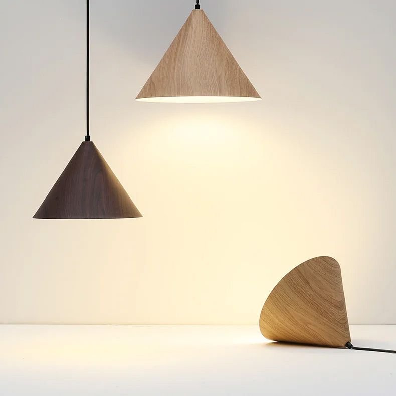 Pendant Lamp TOOLIGHT APP1443-1CP Dark Wood Cone E27