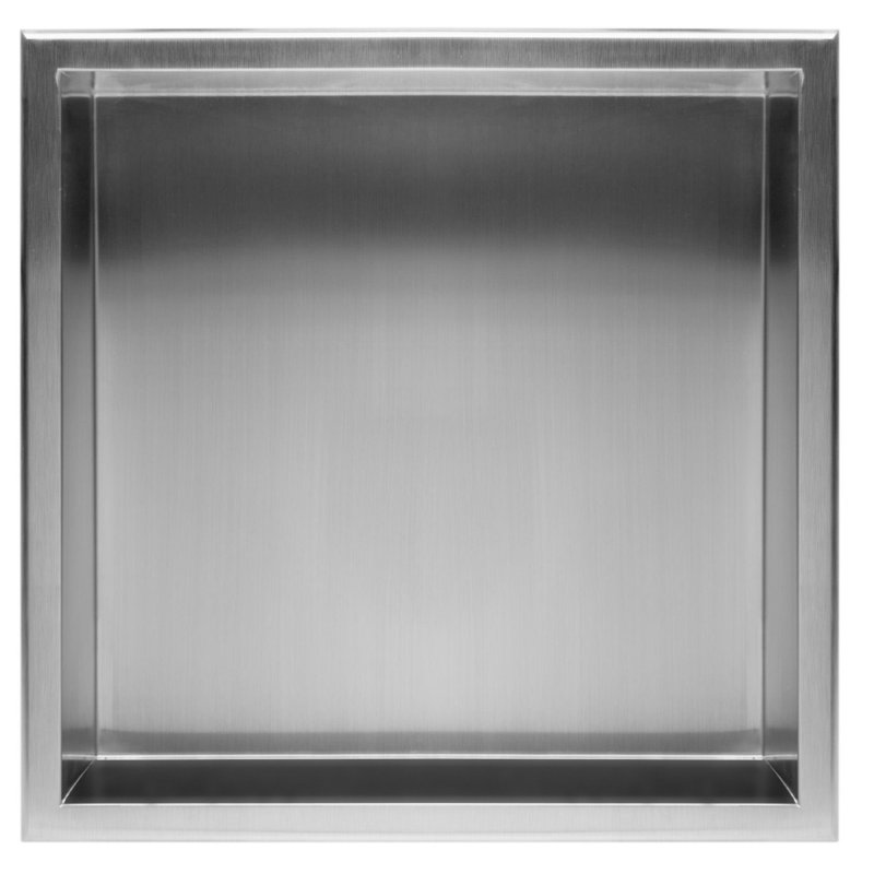 Built-in Stainless Steel Bathroom Shelf 30X30 Brushed Steel