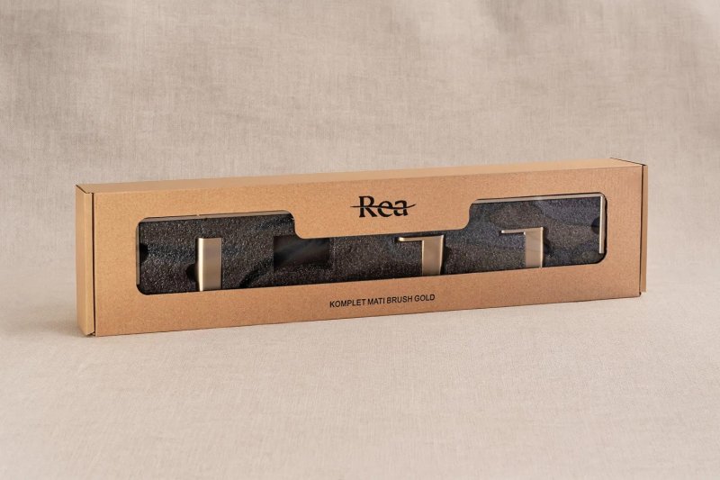 BATHROOM HOOK SET REA MATI BRUSH GOLD 4 PIECES