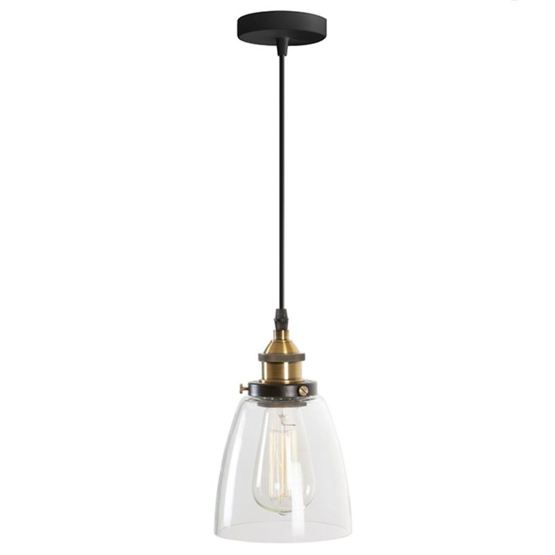 Pendant Lamp TOOLIGHT APP048-1CP GreenO D Black Transparent Metal Glass E27