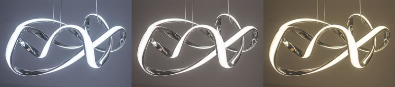 Pendant LED Lamp TOOLIGHT APP820-CP Modern EVE Black + remote control 1-light point 70 W 49x20cm