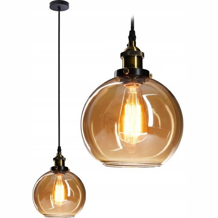 Pendant Lamp TOOLIGHT APP044-1CP GreenO B Black Metal Glass Ball E27