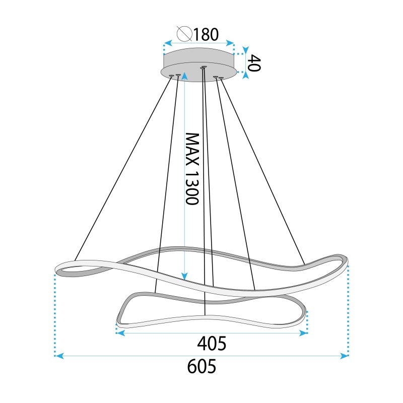 PENDANT LAMP TOOLIGHT LHJ016-CP3 BLACK 60 BLACK