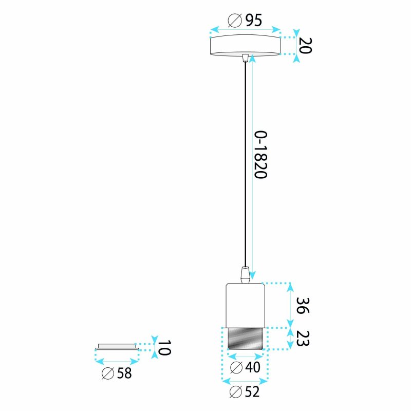 EXTENSION CABLE FOR LAMPS APP1955-2-W