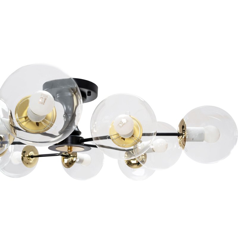 Chandelier Toolight APP1136-10C Black Gold Glass Balls E27 10-light points