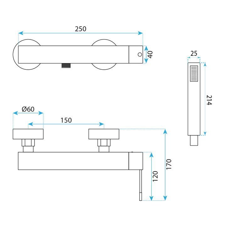 Shower Faucet Rea Venti Brush Copper
