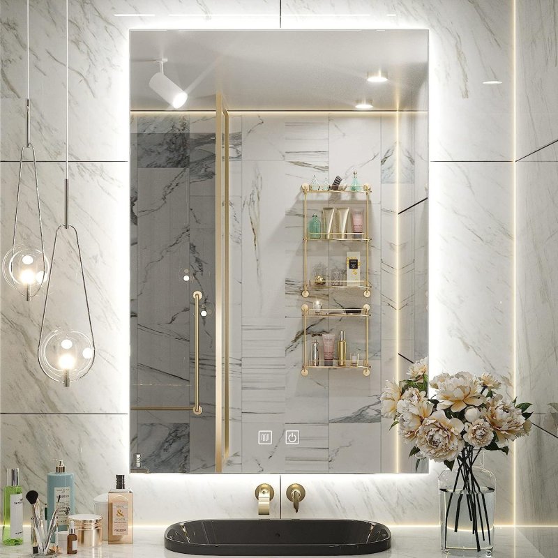 Bathroom LED Mirror REA SQR 50x100cm