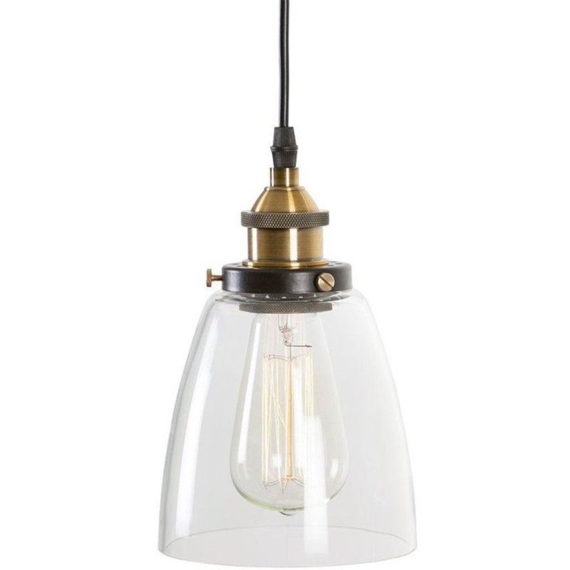 Pendant Lamp TOOLIGHT APP048-1CP GreenO D Black Transparent Metal Glass E27