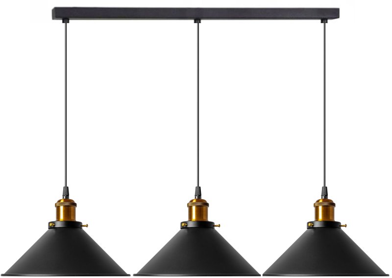 Pendant Lamp TOOLIGHT APP017-3CP PORTO Black SET DE 3 LAMPES LARGEUR TOTAL 60cm E27