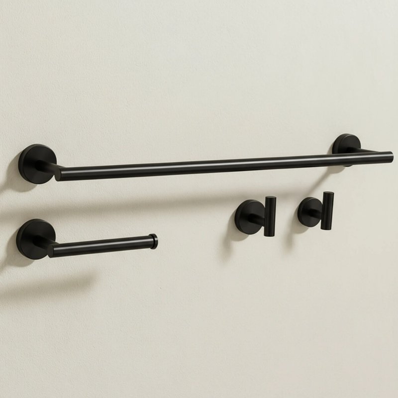 BATHROOM HOOK SET REA ARI BLACK 4 PIECES