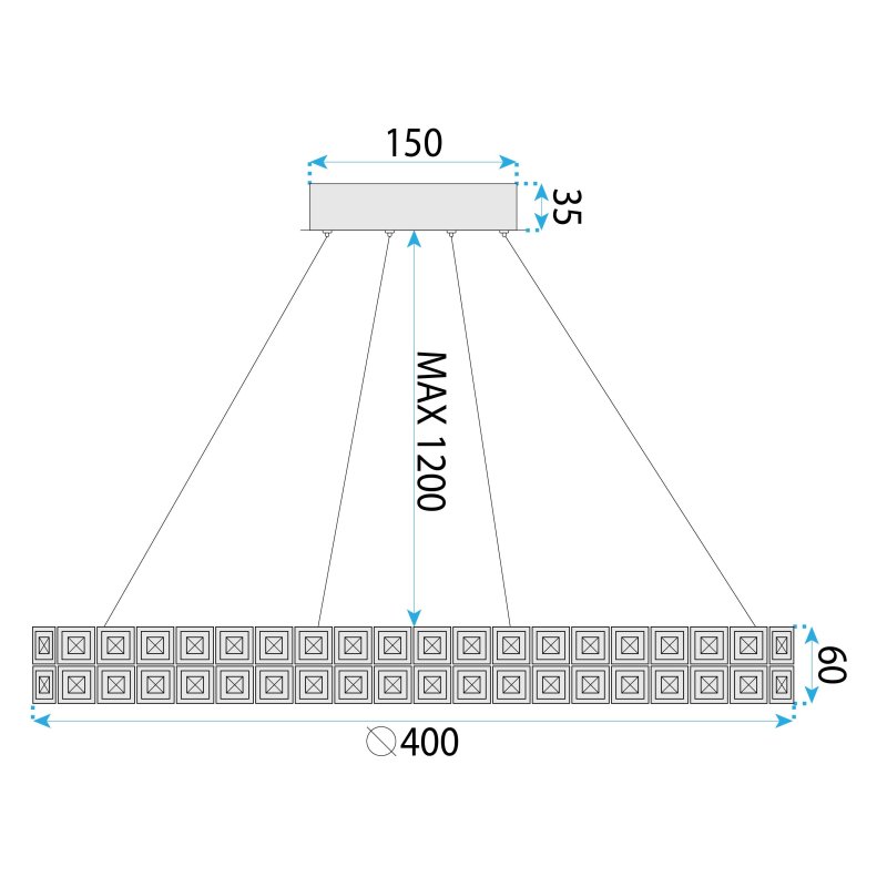 CEILING LAMP CHANDELIER TOOLIGHT LED MS004-CP CHROME