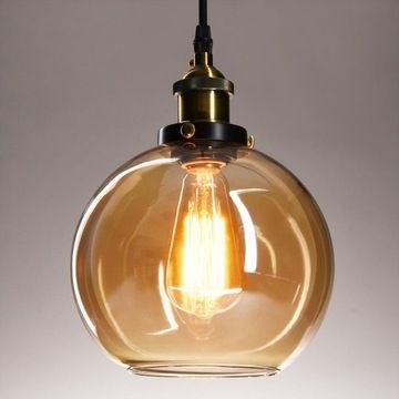 Pendant Lamp TOOLIGHT APP044-1CP GreenO B Black Metal Glass Ball E27
