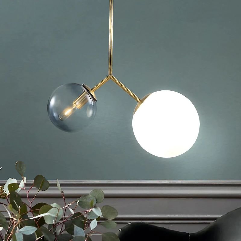 Pendant Lamp TOOLIGHT APP1013-2CP Ball Gold 2-light points E27 20x40x55cm