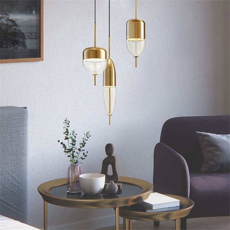 Pendant LED Lamp TOOLIGHT APP549-1CP Glass Metal Gold 1-light point 9x9x60-140cm