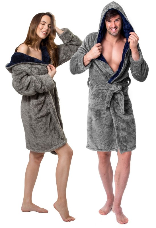 Bathrobe Jordan Grey-Navy MEN L