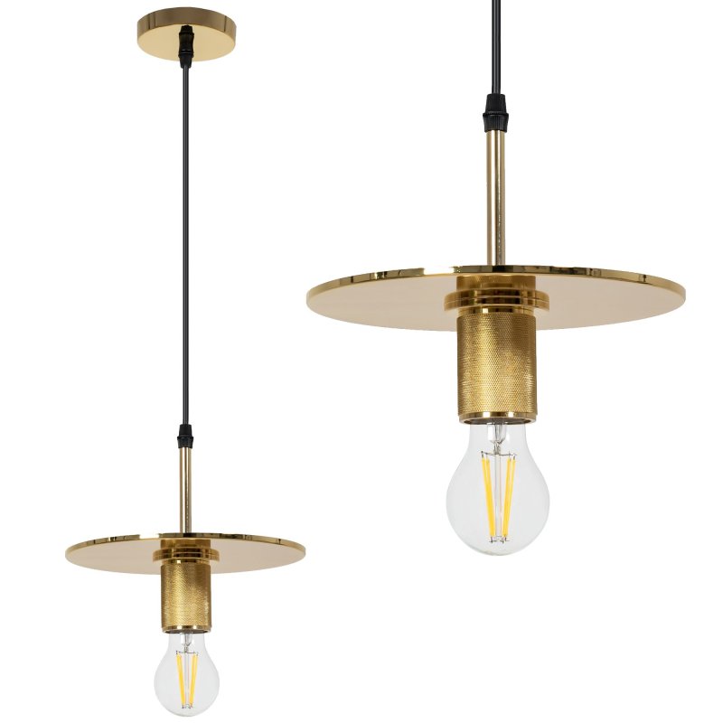Pendant Lamp TOOLIGHT APP1181-1CP FLAT Gold Metal E27 1-light point