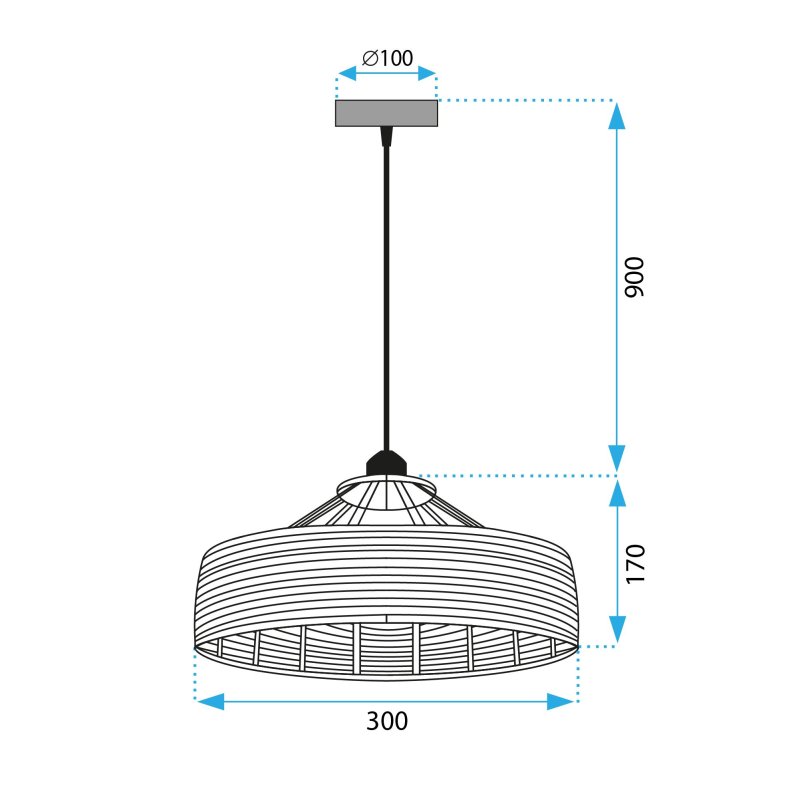 Lamp APP1317-1CP 30x30x15cm