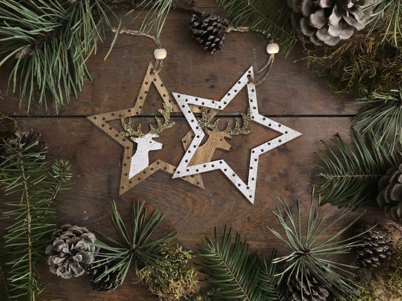 Set of 2 Christmas decorations KL-21X12 Brown