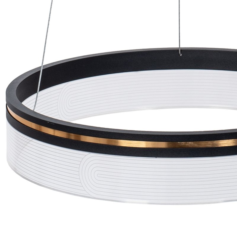 Pendant LED Lamp TOOLIGHT APP1191-CP 40cm Black Plastic 32W + remote control