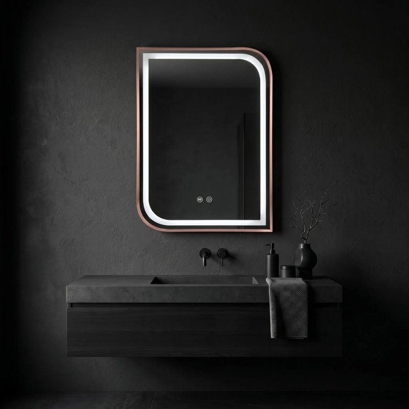 Mirror Rea Zone 70X50 Led Brush Rose Gold