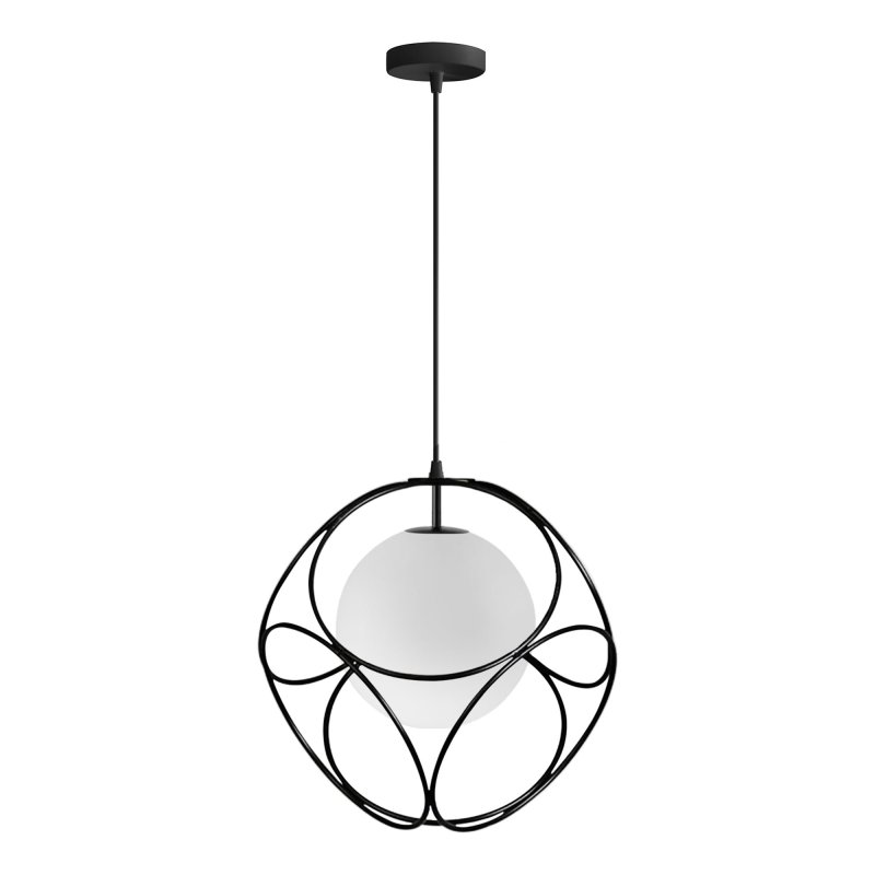Pendant Lamp TOOLIGHT APP1019-1CP Black 1-light point E27 34x34cm