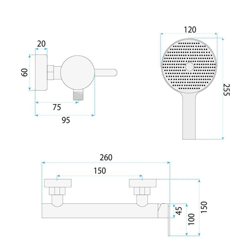 Shower Faucet Rea Ontario Side Brush Copper