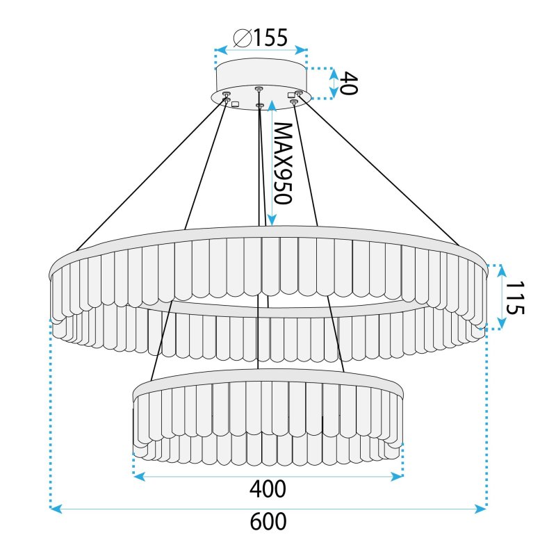 CEILING LAMP CHANDELIER TOOLIGHT APP1750-CP GOLD LED