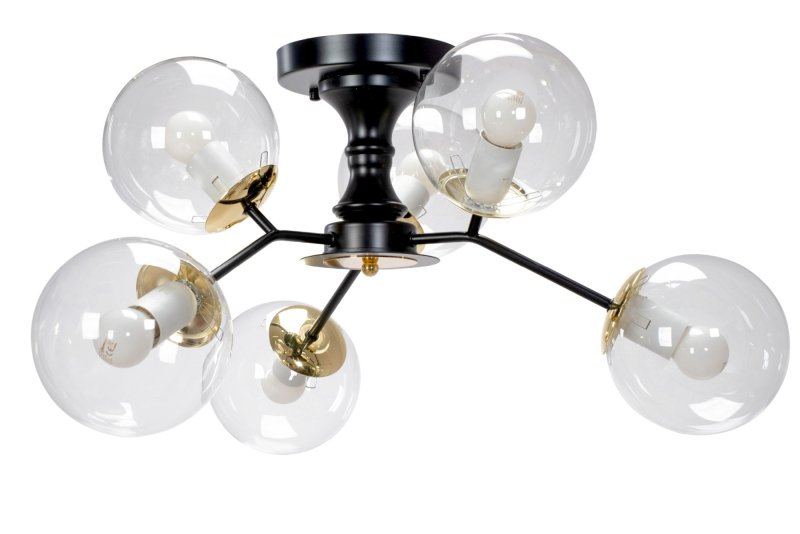 Chandelier Toolight APP1134-6C Black Gold Glass Balls E27 6-light points