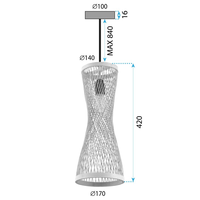 LAMP BOHO APP1637-1CP BEIGE