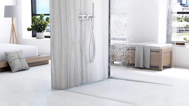 Linear drainage Rea Neo Ultra Slim Pro Nickel Brush INOX 70