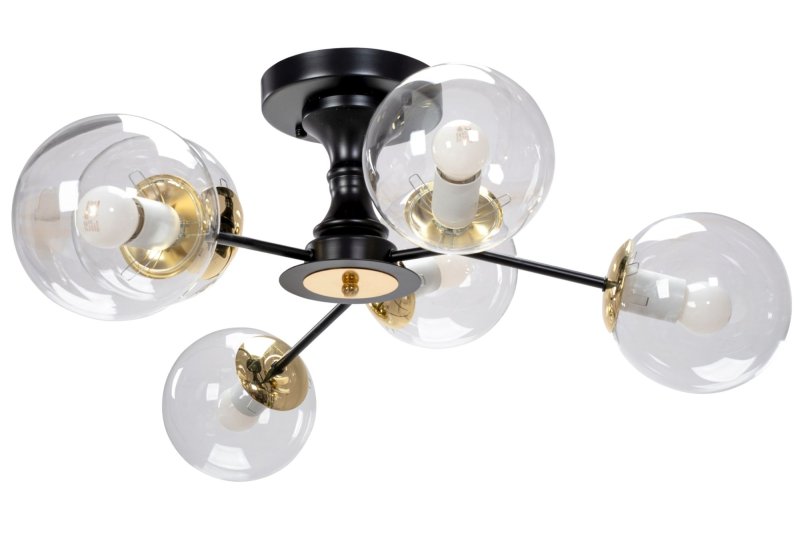 Chandelier Toolight APP1134-6C Black Gold Glass Balls E27 6-light points