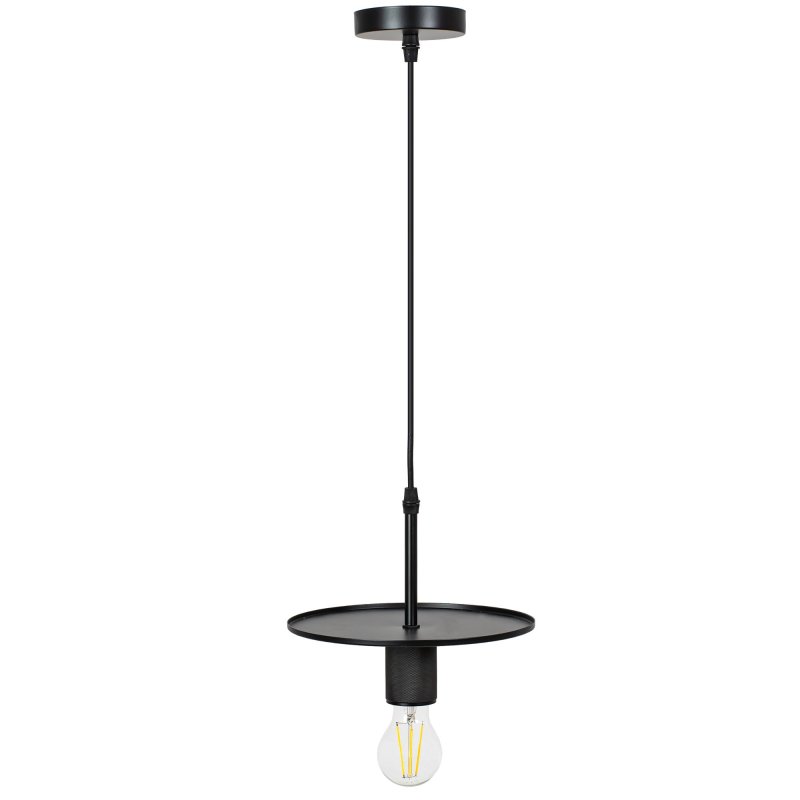 Pendant Lamp TOOLIGHT APP1180-1CP FLAT Black Metal E27 1-light point