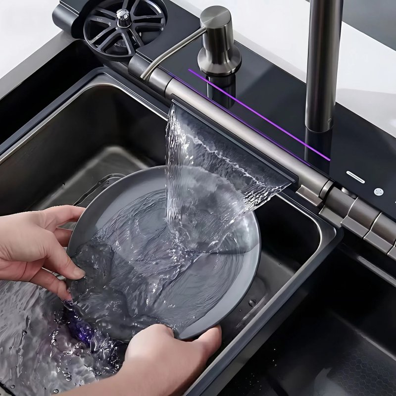 Multifunctional Steel Sink Rea Alonzo 10W1 Black