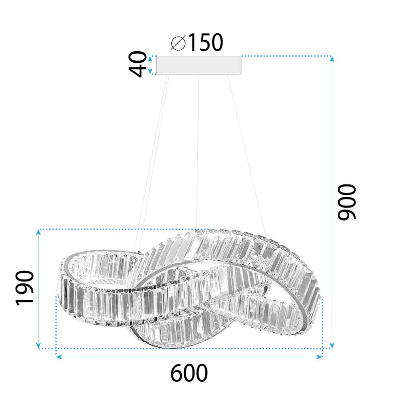 CEILING LAMP CHANDELIER TOOLIGHT LED APP1538-CP GOLD