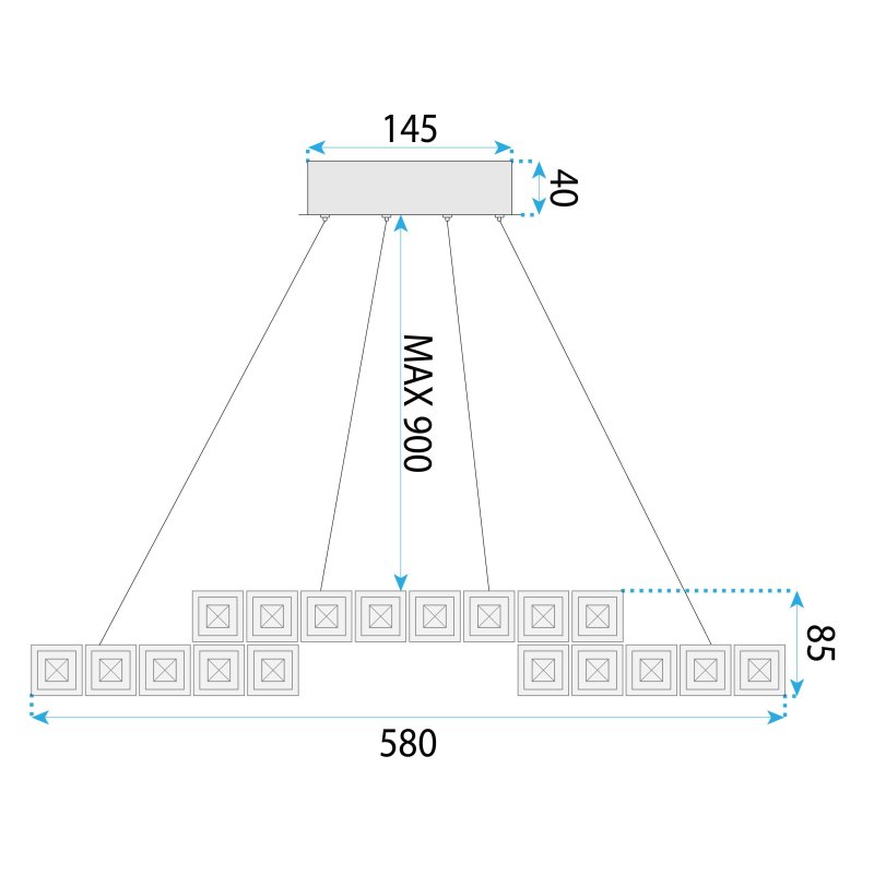 CEILING LAMP CHANDELIER TOOLIGHT LED APP1556-CP GOLD