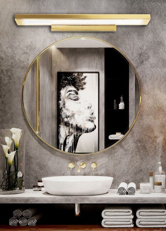 Bathroom Wall LED Light TOOLIGHT APP838-1W FLAT 80cm Gold 12W