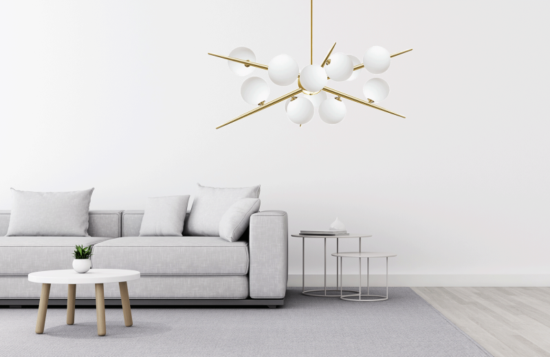 Pendant Lamp TOOLIGHT APP998-12CP Gold 12-light points G9 65x70x90cm