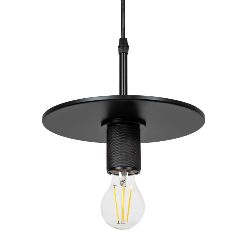 Pendant Lamp TOOLIGHT APP1180-1CP FLAT Black Metal E27 1-light point