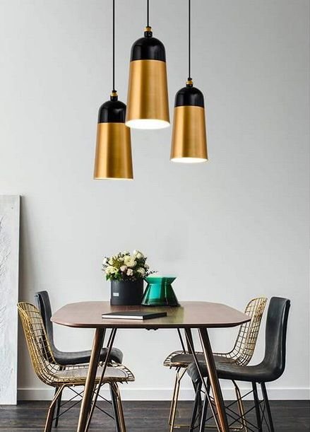 Pendant Lamp TOOLIGHT APP196 FOX B Bell Metal Black - Gold Pink E27 1-light point