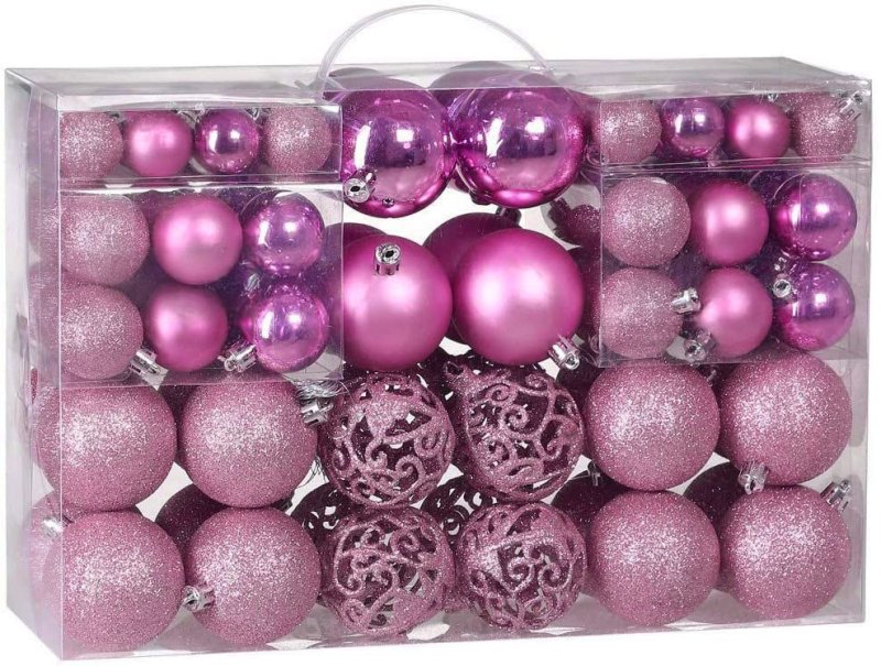 Christmas tree ornaments PINK 100pcs KL-21X03