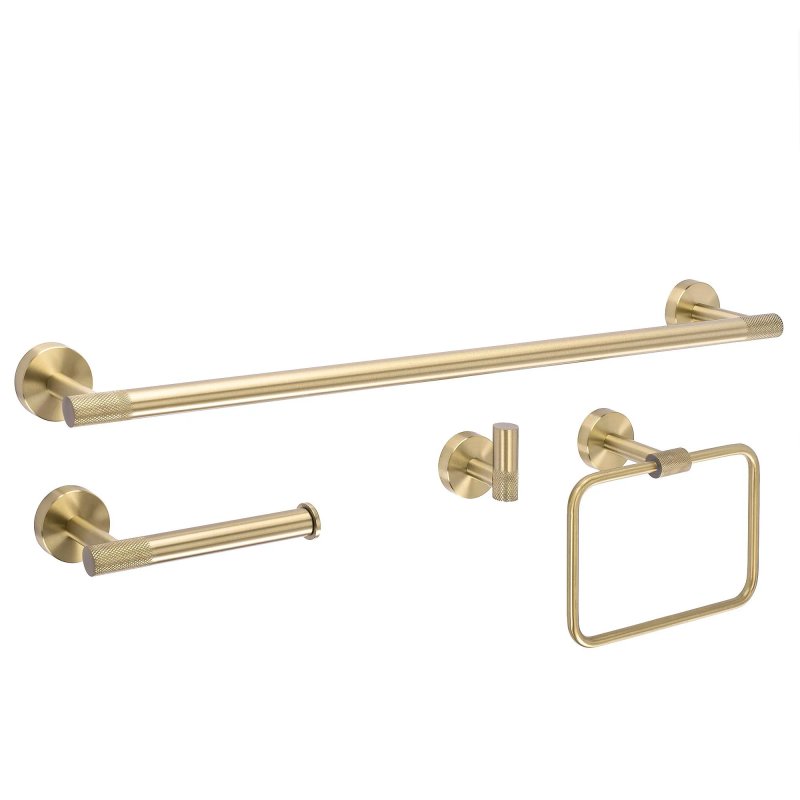 BATHROOM HOOK SET REA GRID BRUSH GOLD 4 PIECES
